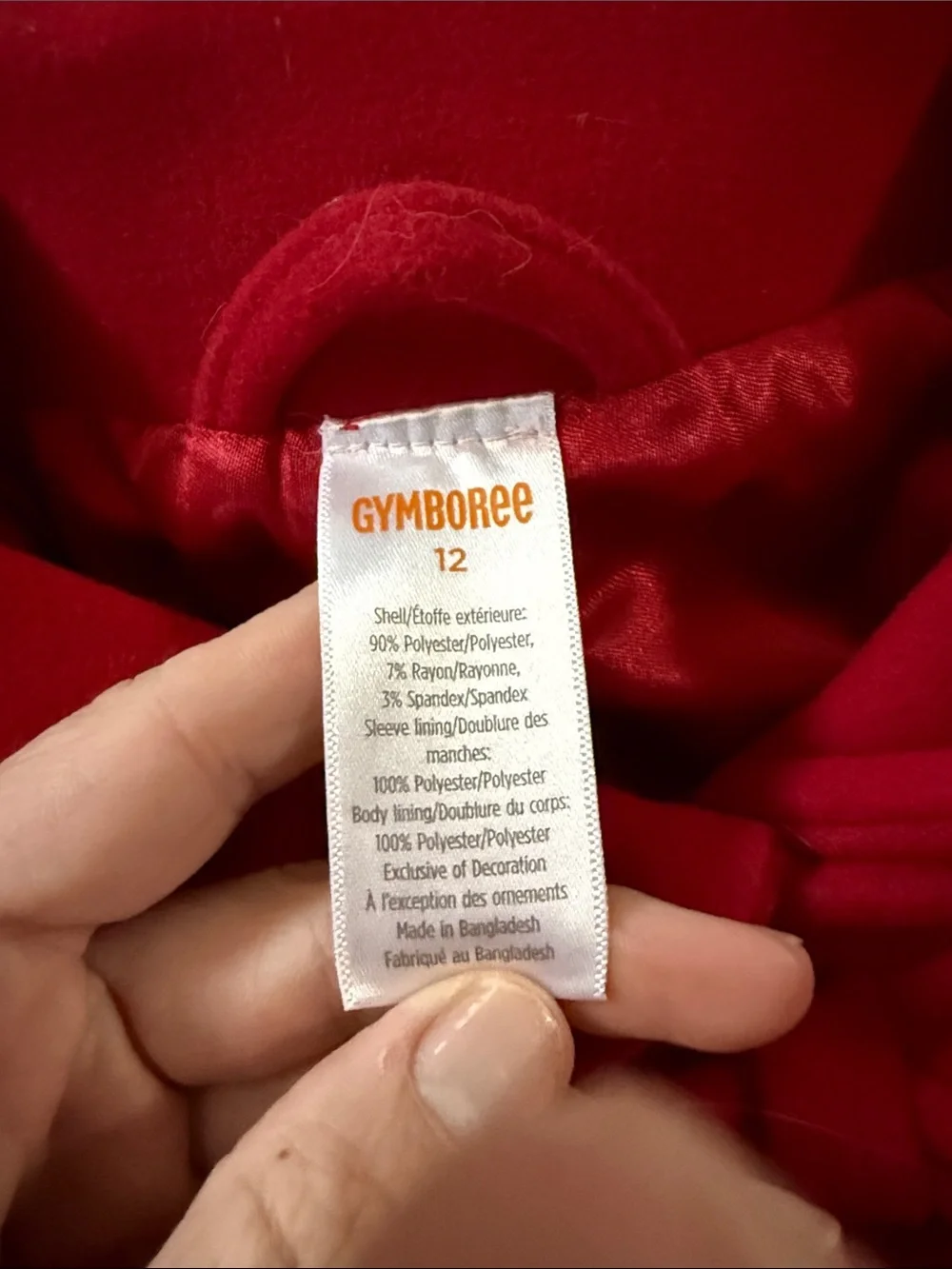 Gymboree Girls' Red Bow-Front Wool Blend Coat